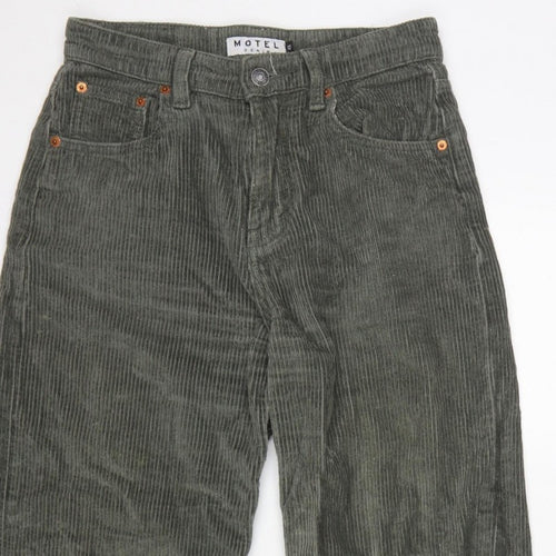 Motel Women’s Green XS High Rise Straight Corduroy Trousers