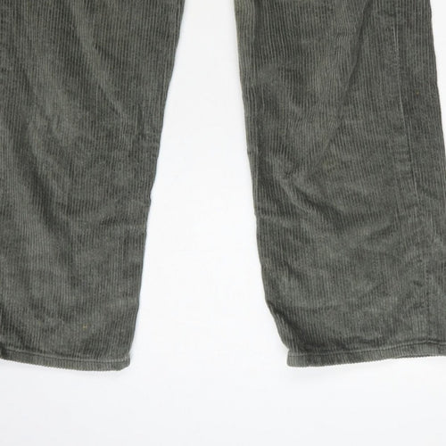 Motel Women’s Green XS High Rise Straight Corduroy Trousers