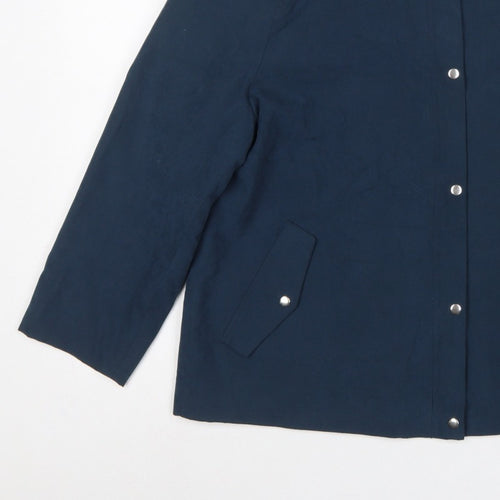 Bonmarché Women’s Navy Blue Size 16 Collared Lightweight Snap Jacket