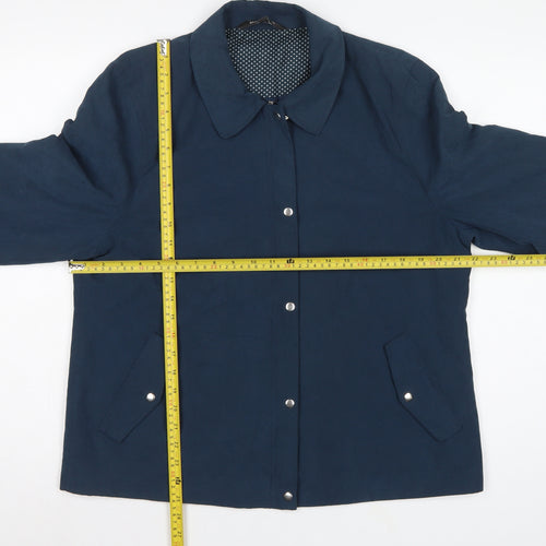 Bonmarché Women’s Navy Blue Size 16 Collared Lightweight Snap Jacket
