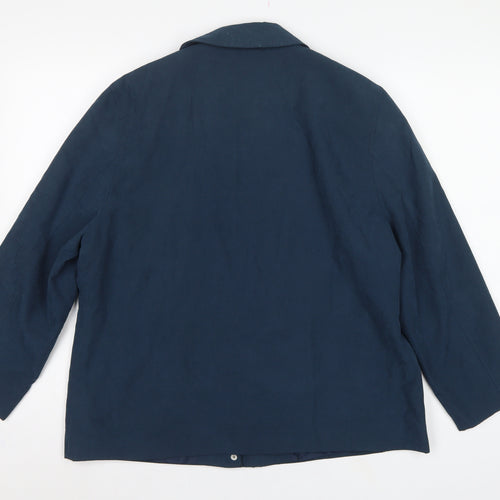Bonmarché Women’s Navy Blue Size 16 Collared Lightweight Snap Jacket