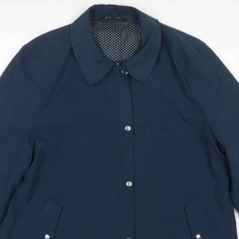 Bonmarché Women’s Navy Blue Size 16 Collared Lightweight Snap Jacket