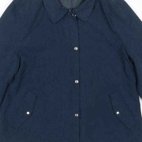 Bonmarché Women’s Navy Blue Size 16 Collared Lightweight Snap Jacket