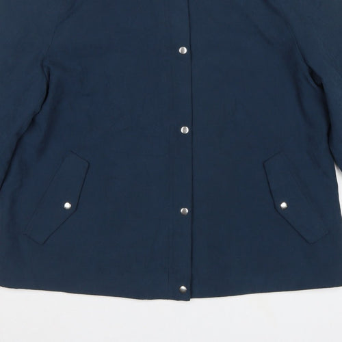 Bonmarché Women’s Navy Blue Size 16 Collared Lightweight Snap Jacket