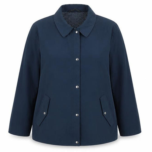 Bonmarché Women’s Navy Blue Size 16 Collared Lightweight Snap Jacket
