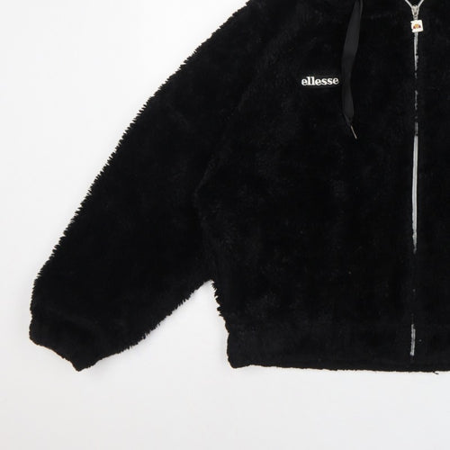 Ellesse Women’s Black UK 10 Giovanna Hooded Faux Fur Fleece Jacket