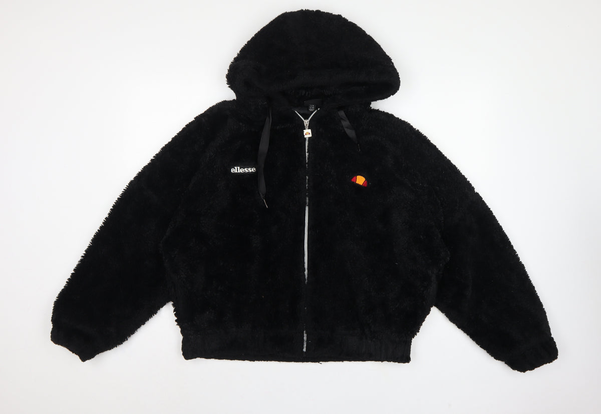 Ellesse Women’s Black UK 10 Giovanna Hooded Faux Fur Fleece Jacket