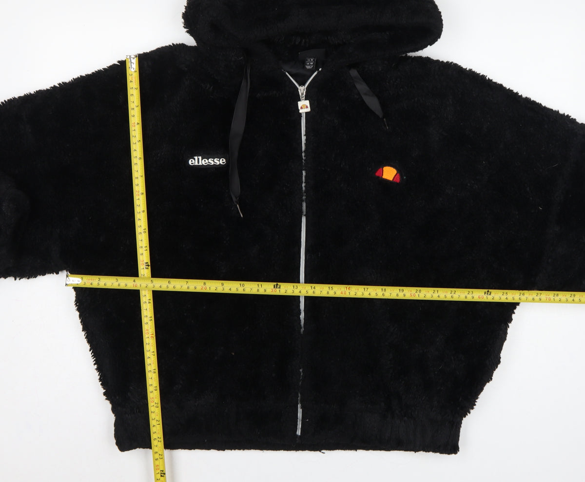 Ellesse Women’s Black UK 10 Giovanna Hooded Faux Fur Fleece Jacket