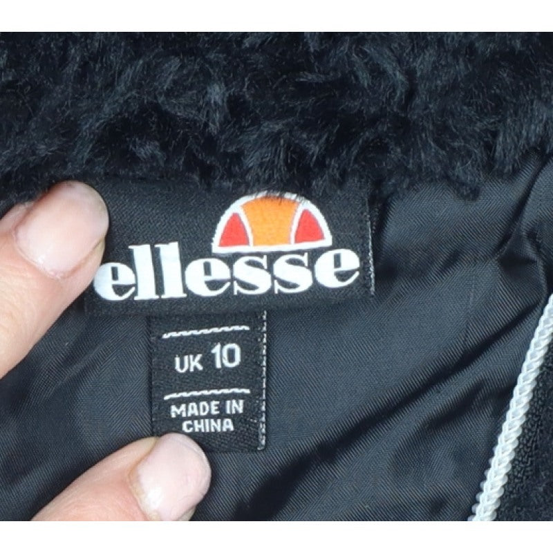 Ellesse Women’s Black UK 10 Giovanna Hooded Faux Fur Fleece Jacket