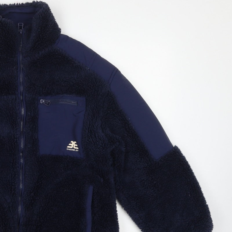 Bershka Women Blue S Teddy Fleece Jacket Full Zip Outdoor