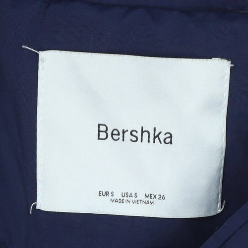 Bershka Women Blue S Teddy Fleece Jacket Full Zip Outdoor