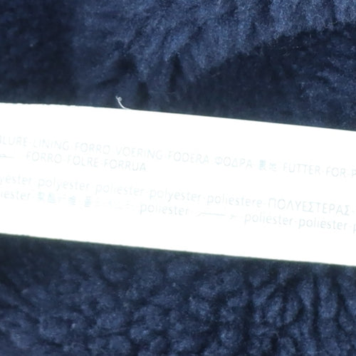 Bershka Women Blue S Teddy Fleece Jacket Full Zip Outdoor