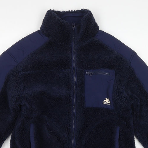 Bershka Women Blue S Teddy Fleece Jacket Full Zip Outdoor