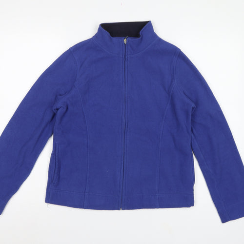 Isle Essentials Women’s Blue Fleece Jacket S UK 10-12 Full Zip Pockets