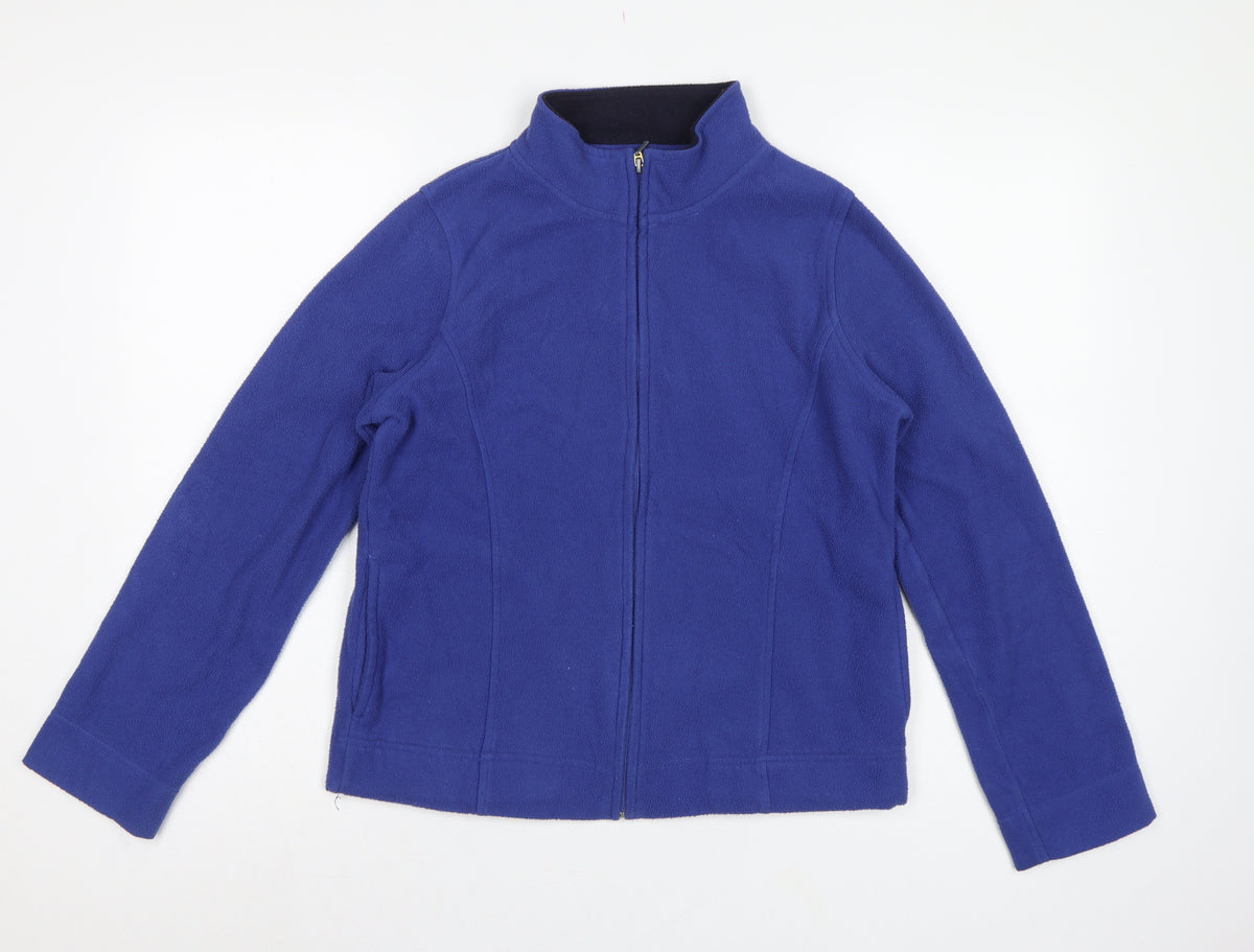 Isle Essentials Women’s Blue Fleece Jacket S UK 10-12 Full Zip Pockets