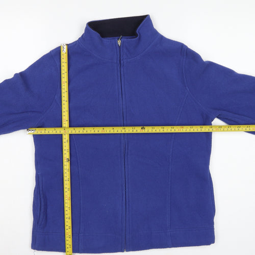 Isle Essentials Women’s Blue Fleece Jacket S UK 10-12 Full Zip Pockets