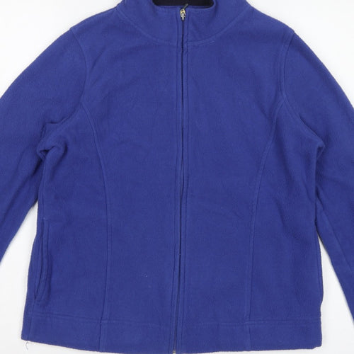 Isle Essentials Women’s Blue Fleece Jacket S UK 10-12 Full Zip Pockets