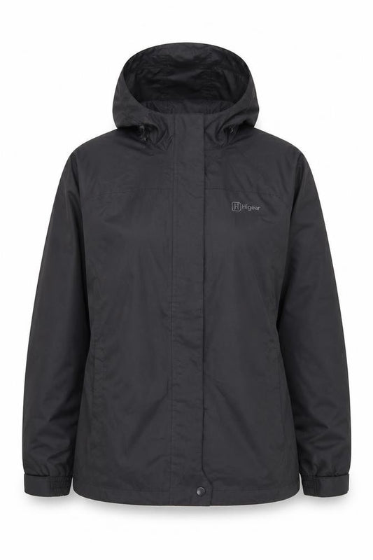 Higear Women’s Black Size 10 Hooded Rain Jacket Lightweight Outdoor