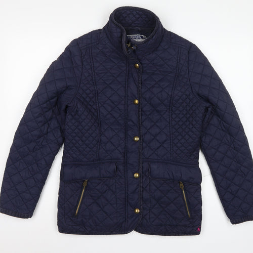Joules Women’s Blue UK 14 Quilted Padded Mid-Length Jacket