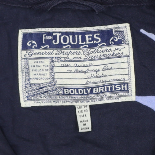 Joules Women’s Blue UK 14 Quilted Padded Mid-Length Jacket