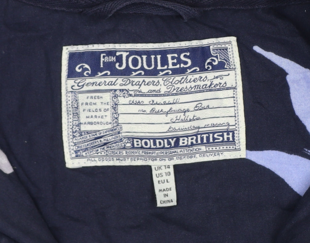 Joules Women’s Blue UK 14 Quilted Padded Mid-Length Jacket