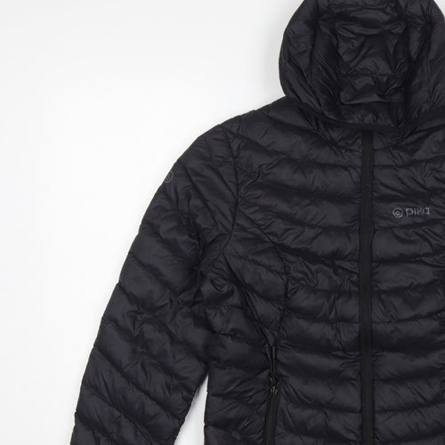 Pika Men's Black S Hooded Puffer Jacket Quilted Insulated Outdoor