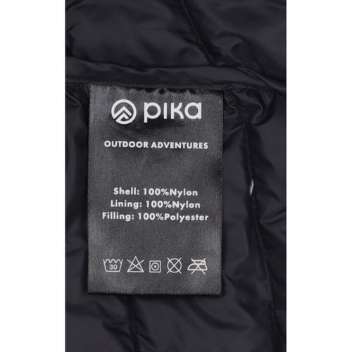 Pika Men's Black S Hooded Puffer Jacket Quilted Insulated Outdoor