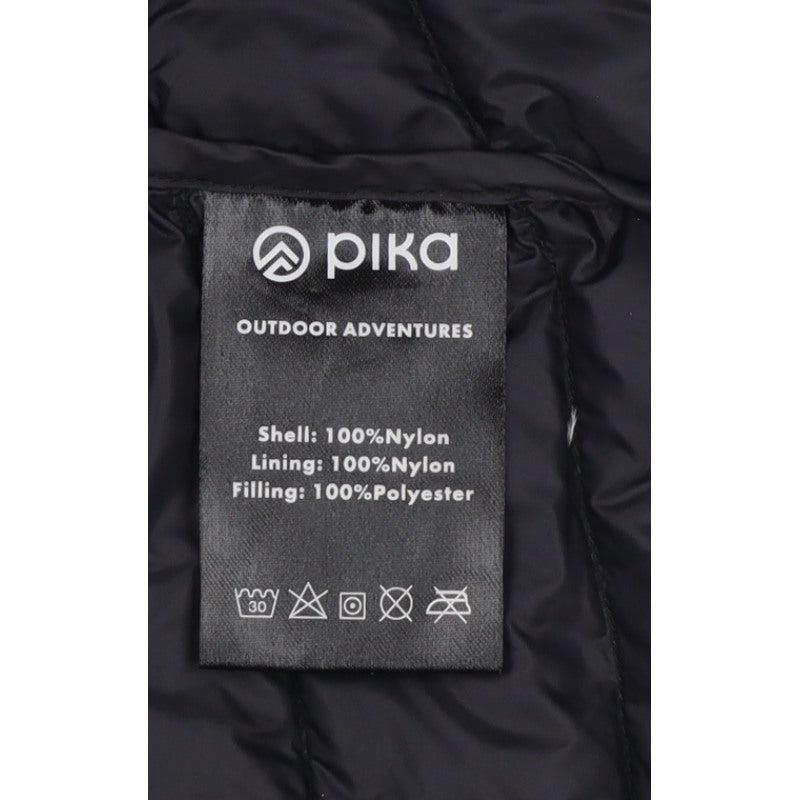 Pika Men's Black S Hooded Puffer Jacket Quilted Insulated Outdoor
