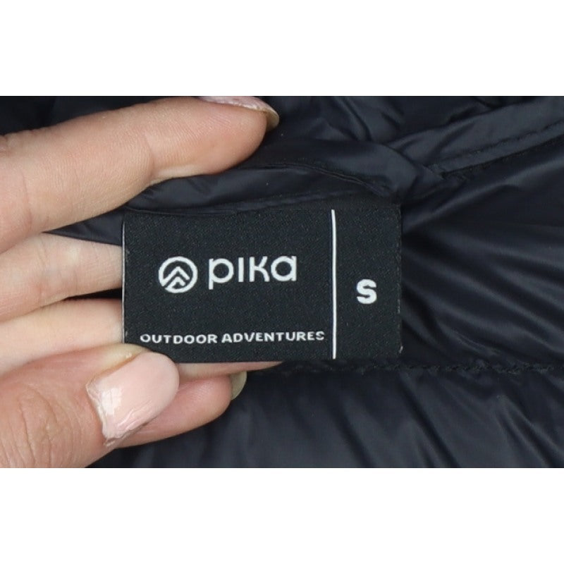 Pika Men's Black S Hooded Puffer Jacket Quilted Insulated Outdoor