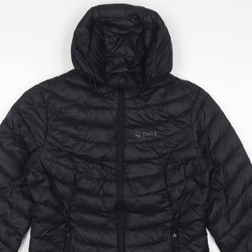 Pika Men's Black S Hooded Puffer Jacket Quilted Insulated Outdoor