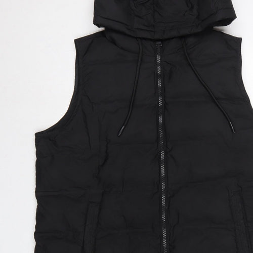 Dunnes Stores Women Black Size 18 Hooded Padded Longline Puffer Gilet