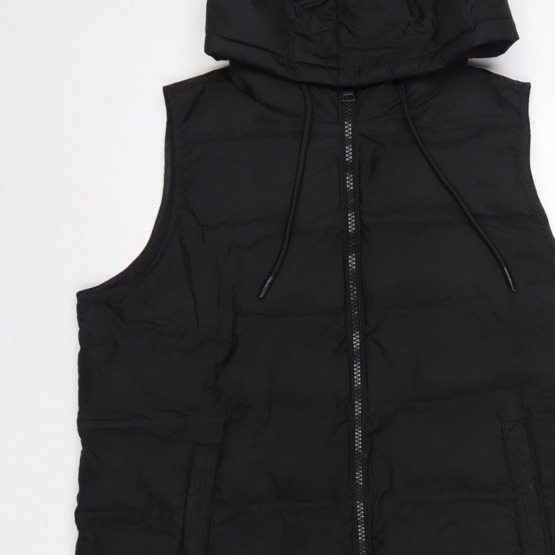 Dunnes Stores Women Black Size 18 Hooded Padded Longline Puffer Gilet