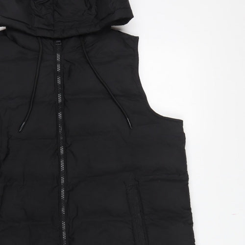 Dunnes Stores Women Black Size 18 Hooded Padded Longline Puffer Gilet