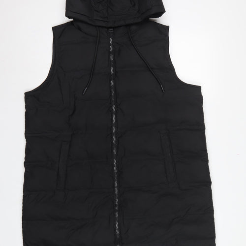 Dunnes Stores Women Black Size 18 Hooded Padded Longline Puffer Gilet