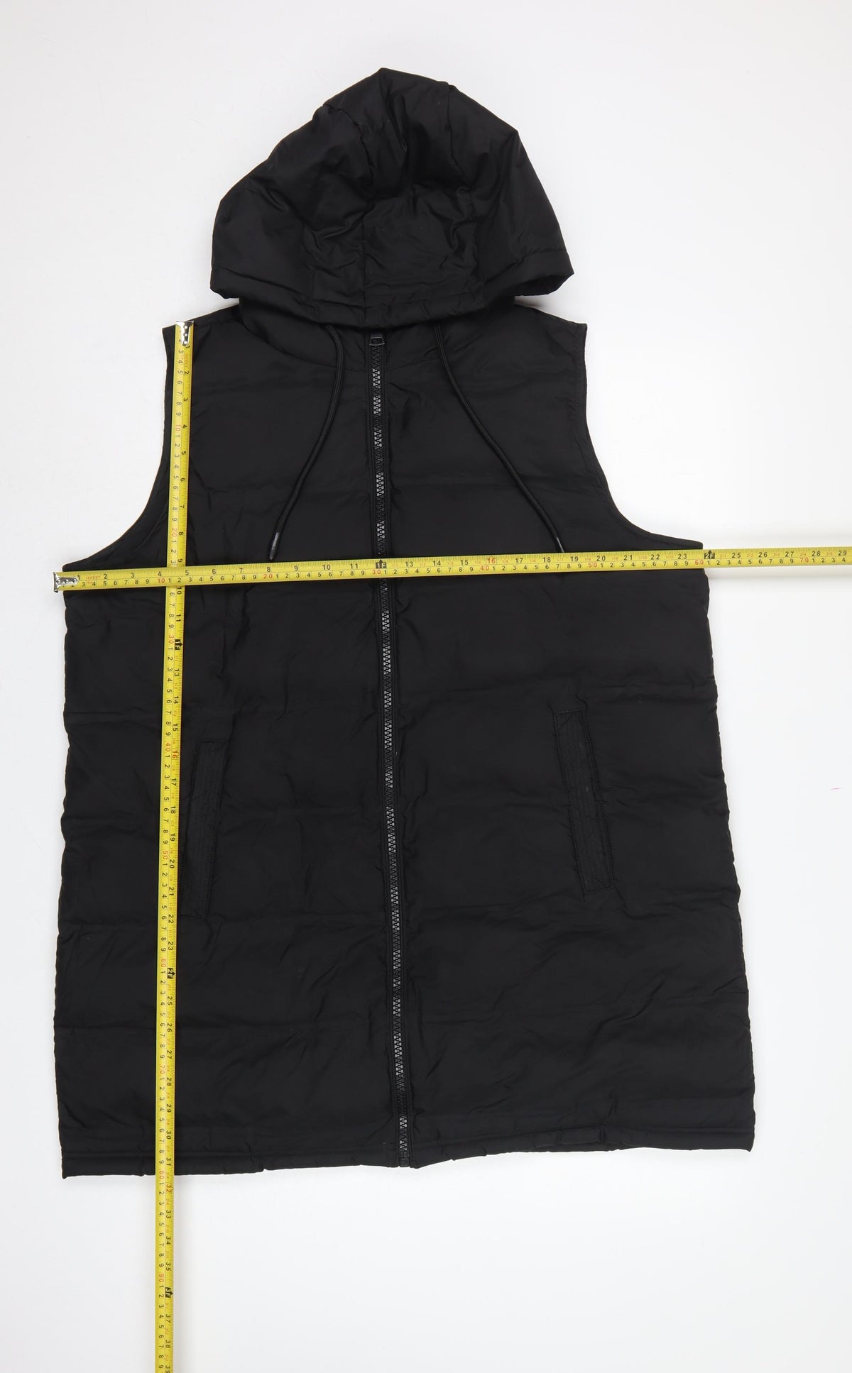 Dunnes Stores Women Black Size 18 Hooded Padded Longline Puffer Gilet