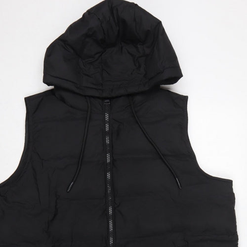 Dunnes Stores Women Black Size 18 Hooded Padded Longline Puffer Gilet