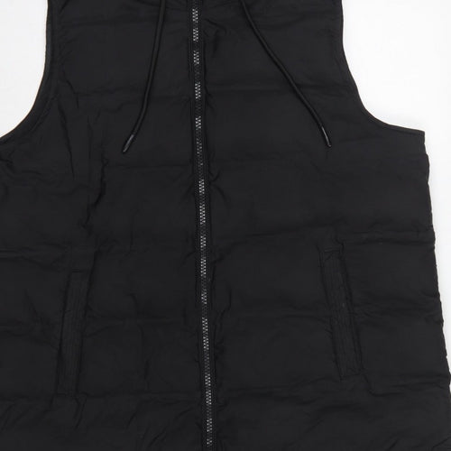 Dunnes Stores Women Black Size 18 Hooded Padded Longline Puffer Gilet
