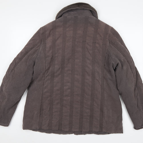 Eastex Women's Brown UK 14 Basic Jacket Faux Fur Collar Lined