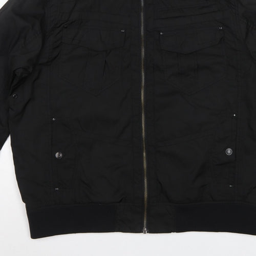 Burton London Men's Black XXL Bomber Jacket Zip Pockets Collared
