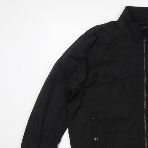 Burton London Men's Black XXL Bomber Jacket Zip Pockets Collared