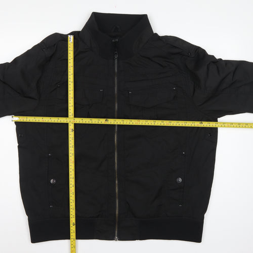 Burton London Men's Black XXL Bomber Jacket Zip Pockets Collared