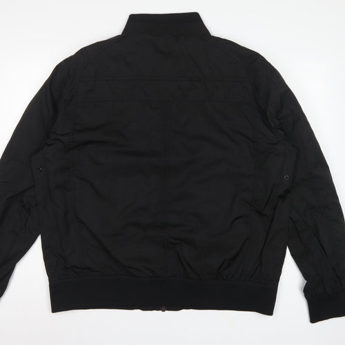 Burton London Men's Black XXL Bomber Jacket Zip Pockets Collared