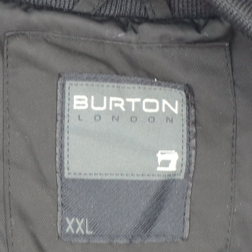 Burton London Men's Black XXL Bomber Jacket Zip Pockets Collared