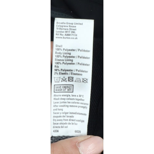 Burton London Men's Black XXL Bomber Jacket Zip Pockets Collared