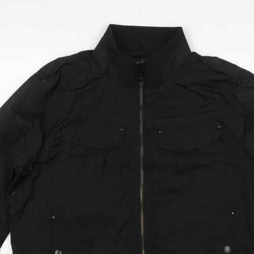 Burton London Men's Black XXL Bomber Jacket Zip Pockets Collared