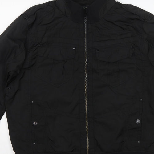 Burton London Men's Black XXL Bomber Jacket Zip Pockets Collared