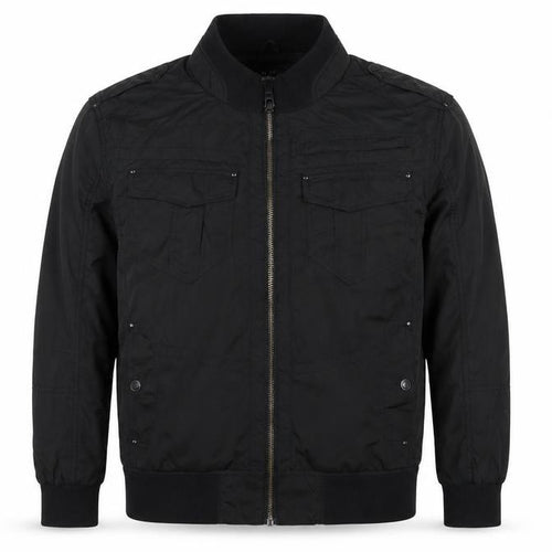 Burton London Men's Black XXL Bomber Jacket Zip Pockets Collared