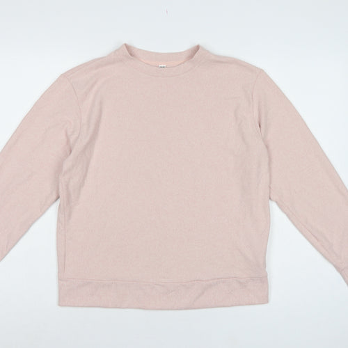 Uniqlo Women Pink XS Basic Crew Neck Long Sleeve Knit Top