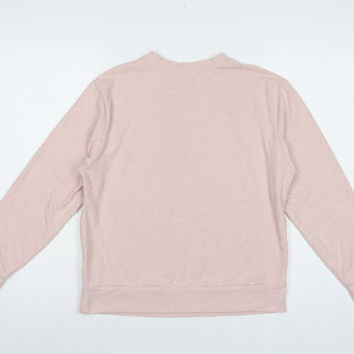 Uniqlo Women Pink XS Basic Crew Neck Long Sleeve Knit Top