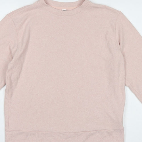 Uniqlo Women Pink XS Basic Crew Neck Long Sleeve Knit Top